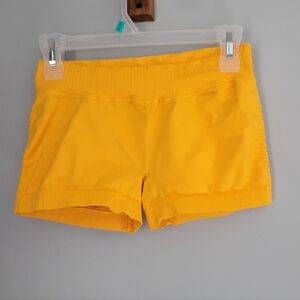 Free People Movement Good Karma Micro Shorts Size M/L Yellow Made In The USA